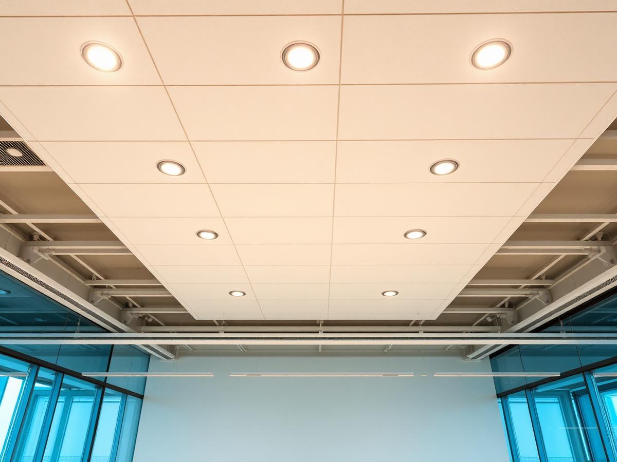 Faux plafond suspendu avec spots encastrés