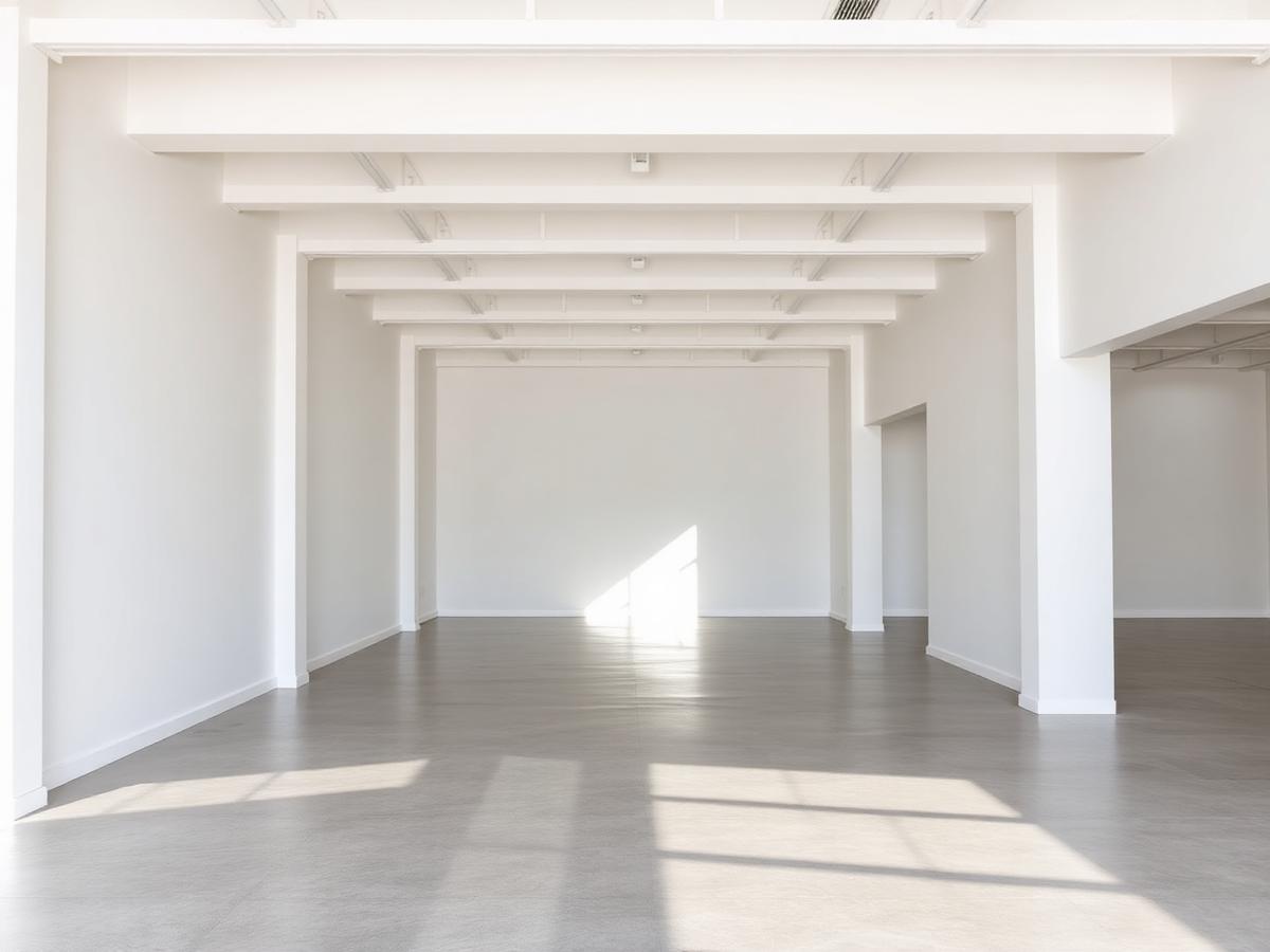 Local commercial avec nouvelles cloisons et murs peints